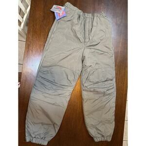 NWT Primaloft Insulated Snow Pants Youth XL Side Zip Green Cold Weather Ski Warm